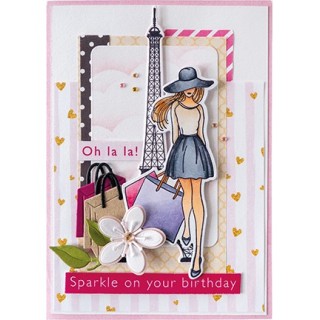 (CS1090)Clear Stamp & dies Eiffel tower