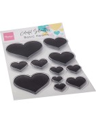 (CS1093)Clear Stamp Colorful Silhouette - Basic Hearts