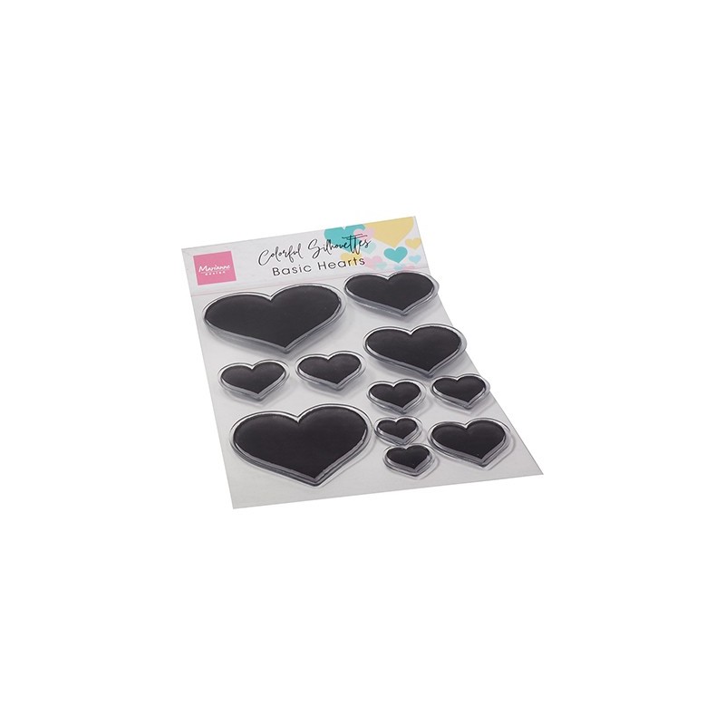 (CS1093)Clear Stamp Colorful Silhouette - Basic Hearts