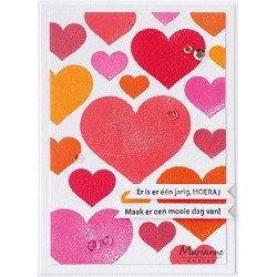 (CS1093)Clear Stamp Colorful Silhouette - Basic Hearts