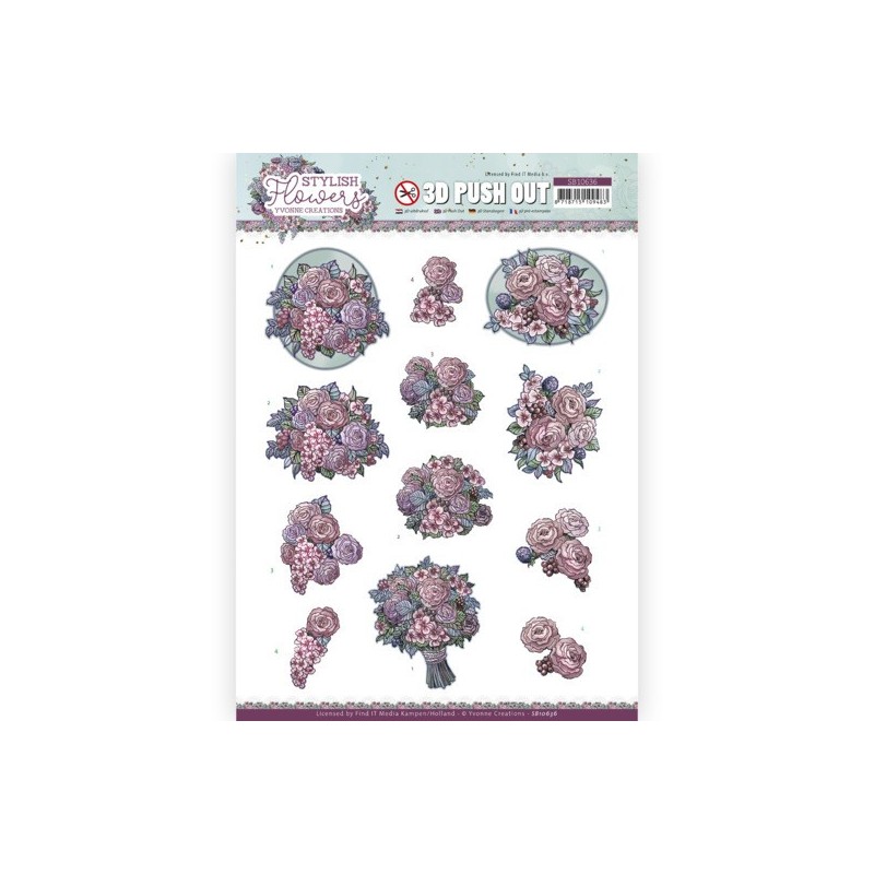 (SB10636)3D Push Out - Yvonne Creations - Stylisch Flowers - Sweet Bouquet