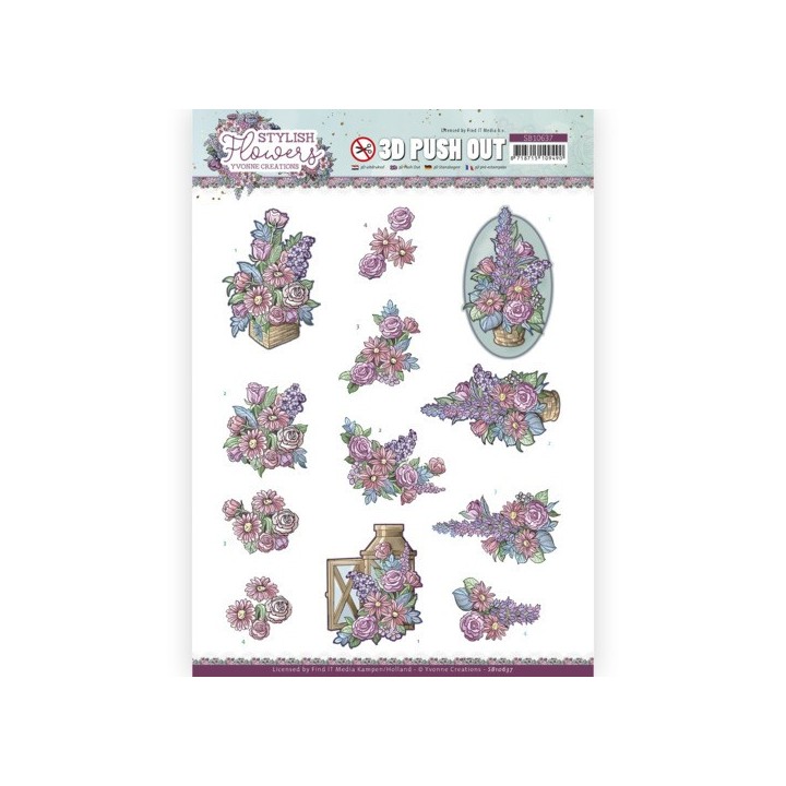 (SB10637)3D Push Out - Yvonne Creations - Stylisch Flowers - Flower Arrangement