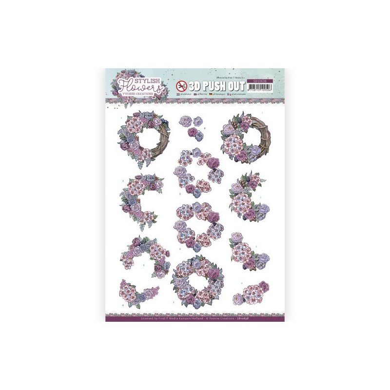 (SB10638)3D Push Out - Yvonne Creations - Stylisch Flowers - Romantic Roses