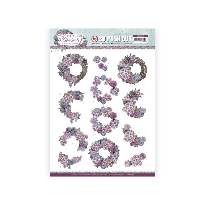 (SB10638)3D Push Out - Yvonne Creations - Stylisch Flowers - Romantic Roses