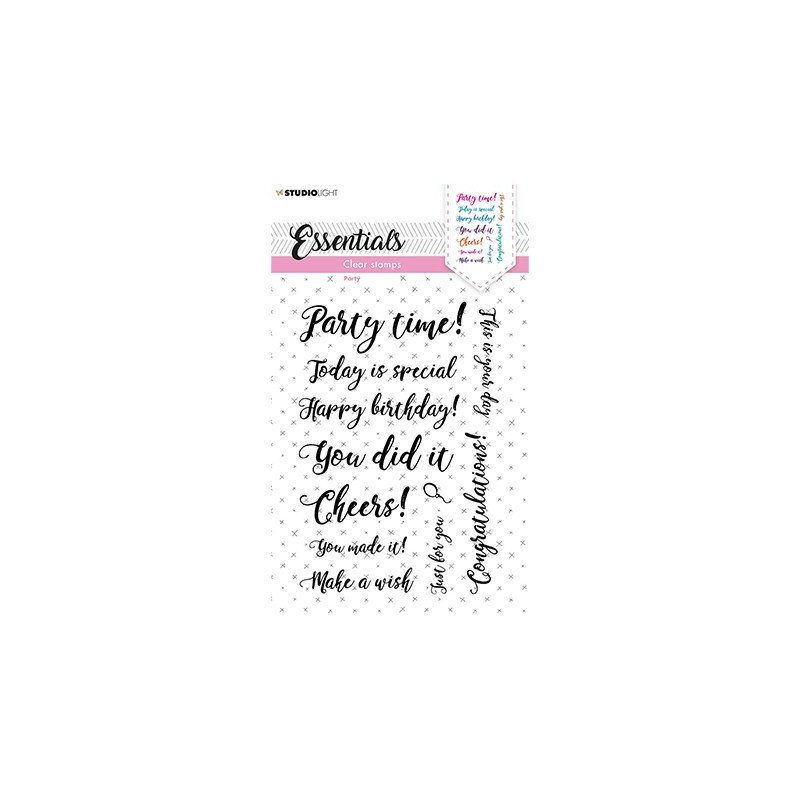 (SL-ES-STAMP177)Studio light  SL Clear stamp Sentiments/Wishes - Party Essentials nr.177