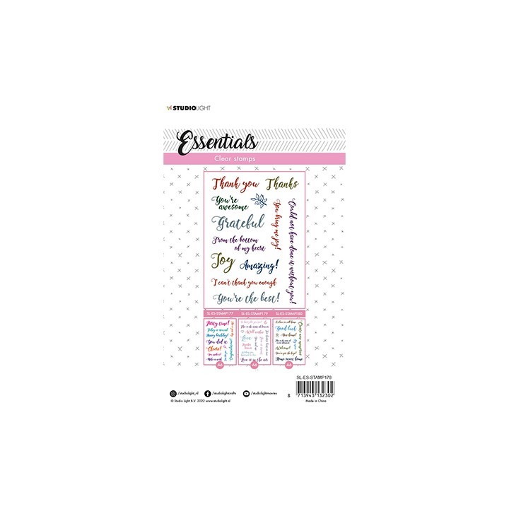 (SL-ES-STAMP178)Studio light  SL Clear stamp Sentiments/Wishes - Thanks Essentials nr.178