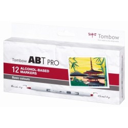 (ABTP-12P-1)Tombow  ABT PRO alcohol-based marker set Basic colours 12pcs