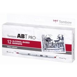 (ABTP-12P-3)Tombow  ABT PRO alcohol-based marker set Gray colours 12pcs