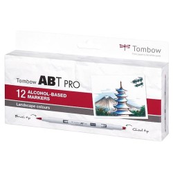 (ABTP-12P-4)Tombow  ABT PRO alcohol-based marker set Landscape Colours 12pcs