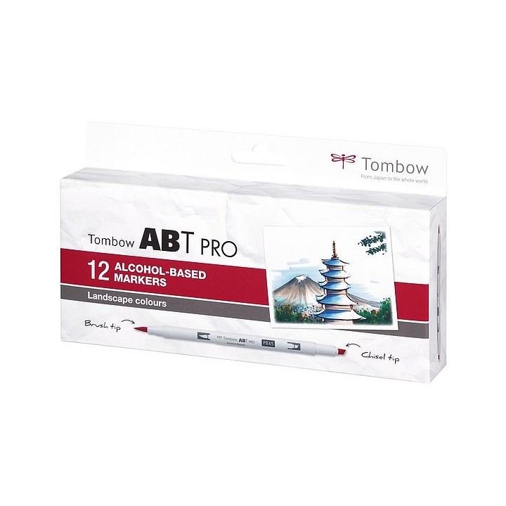 (ABTP-12P-4)Tombow  ABT PRO alcohol-based marker set Landscape Colours 12pcs