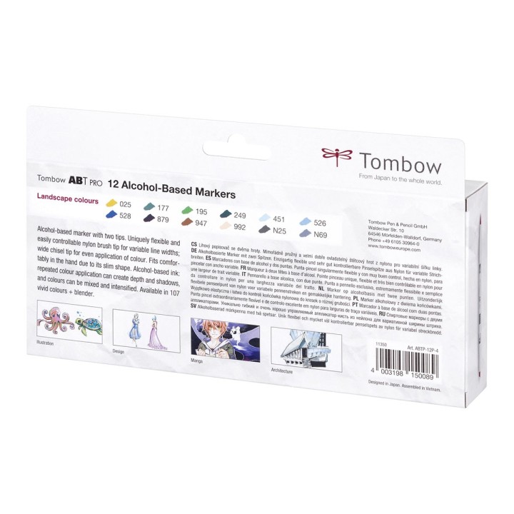 (ABTP-12P-4)Tombow  ABT PRO alcohol-based marker set Landscape Colours 12pcs