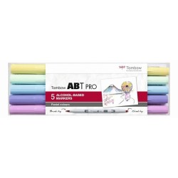 (ABTP-5P-2)Tombow  ABT PRO alcohol-based marker set Pastel colours 5pc