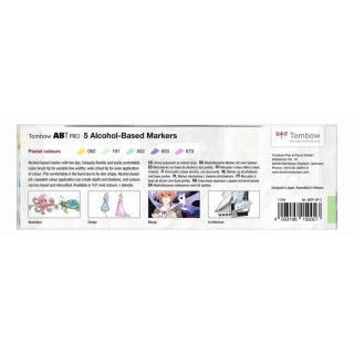 (ABTP-5P-2)Tombow  ABT PRO alcohol-based marker set Pastel colours 5pc