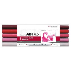 (ABTP-5P-7)Tombow  ABT PRO alcohol-based marker set Pink colours 5pcs