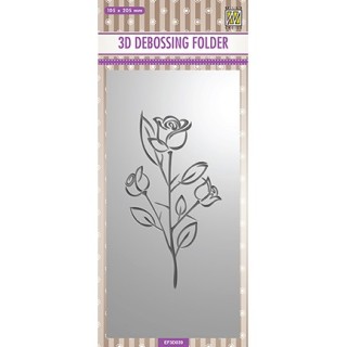 (EF3D039)Nellie's Choice Embossing folder Slim-line Rose