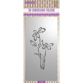 (EF3D040)Nellie's Choice Embossing folder Slim-line Flower
