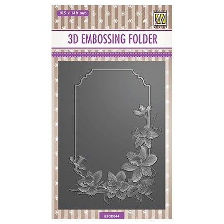 (EF3D044)Nellie's Choice Embossing folder Flowers daffodil