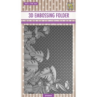 (EF3D045)Nellie's Choice Embossing folder Flowers Monstera Deliciosa