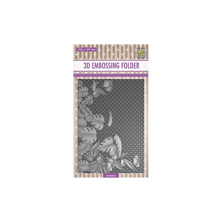 (EF3D045)Nellie's Choice Embossing folder Flowers Monstera Deliciosa