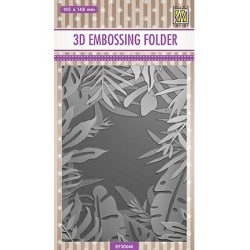 (EF3D046)Nellie's Choice Embossing folder Frame of tropical leaves