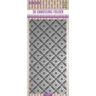 (EF3D047)Nellie's Choice Embossing folder Slim-line Flower backgrounds