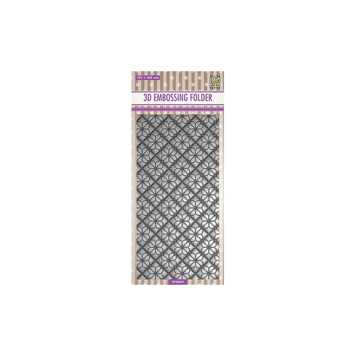 (EF3D047)Nellie's Choice Embossing folder Slim-line Flower backgrounds