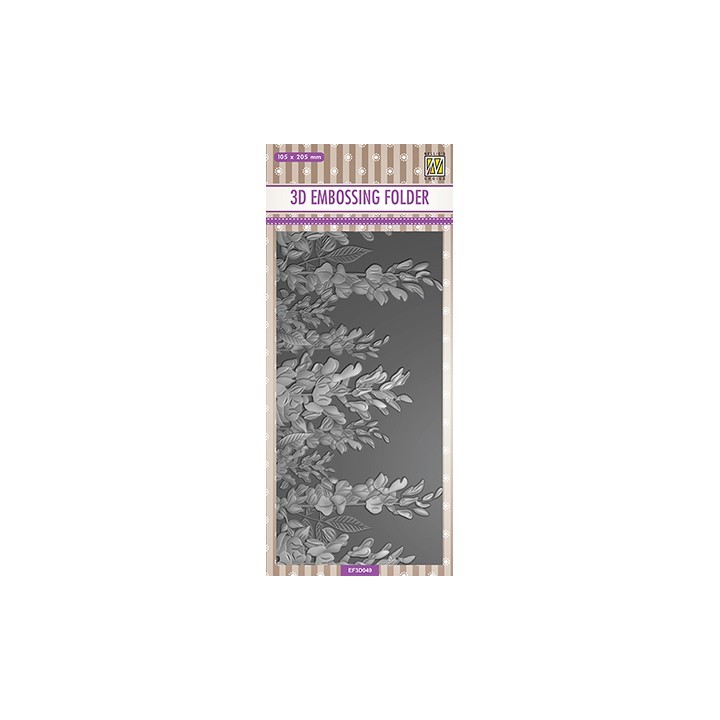 (EF3D049)Nellie's Choice Embossing folder Slim-line Flowers Lupins