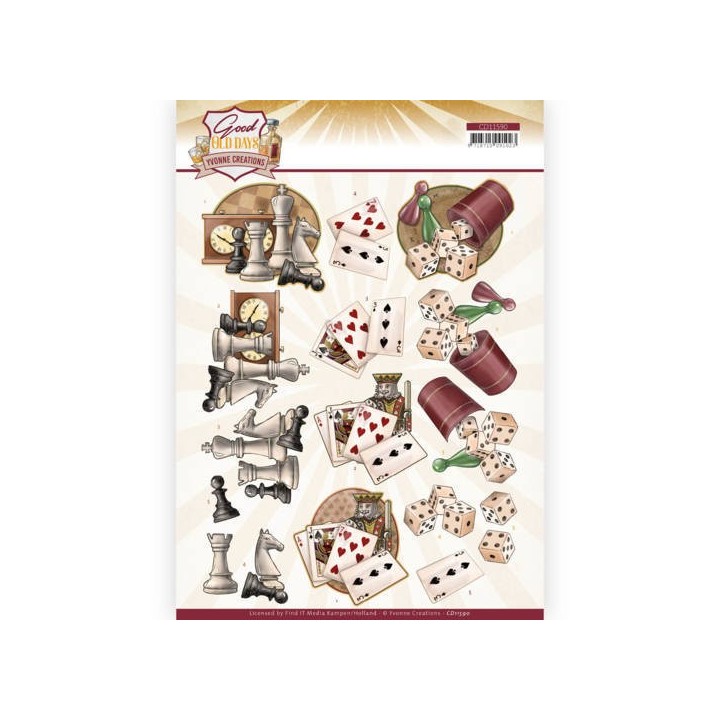 (CD11590)3D cutting sheet - Yvonne Creations - Good old day's - Games