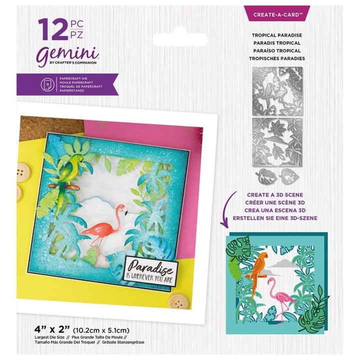 (GEM-MD-CAD-TRPAR)Gemini Tropical Paradise Create-a-Card Dies