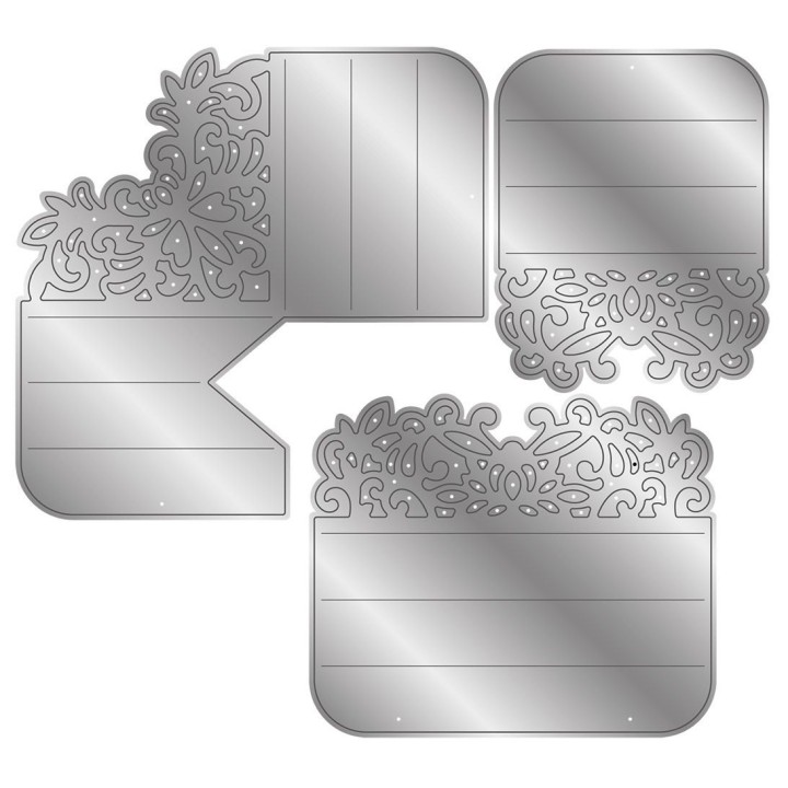 (GEM-MD-DIM-3DCB-LACE)Gemini 3D Concertina Border Set Lace Dimensionals Dies