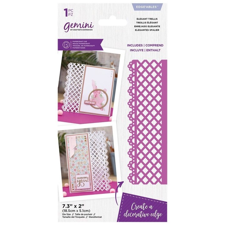 (GEM-MD-EDG-ELTR)Gemini Elegant Trellis Edge'able Die