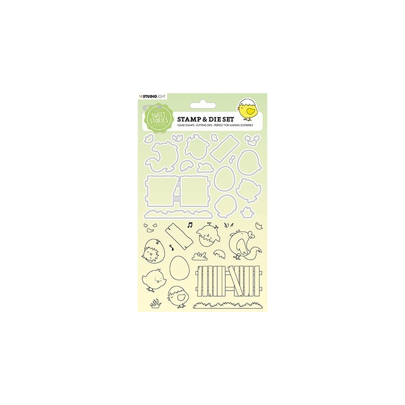 (SLSSSCD36)Studio Light Stamp & Cutting Die Chicks and Eggs Sweet