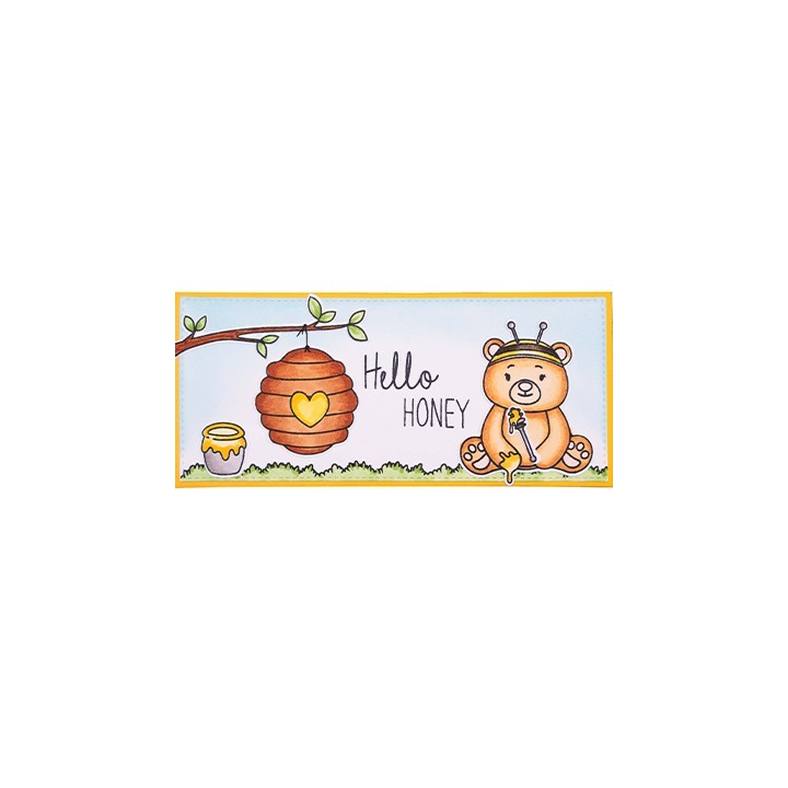 (SL-SS-SCD37)Studio Light Stamp & Cutting Die Bear and Bees Sweet Stories nr.37