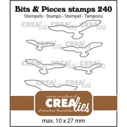 (CLBP240)Crealies Clearstamp Bits & Pieces Flying birds outline