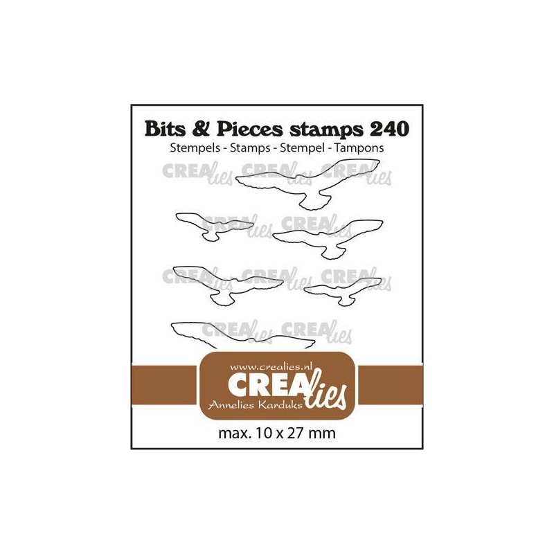 (CLBP240)Crealies Clearstamp Bits & Pieces Flying birds outline