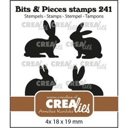 (CLBP241)Crealies Clearstamp Bits & Pieces Rabbits silhouettes