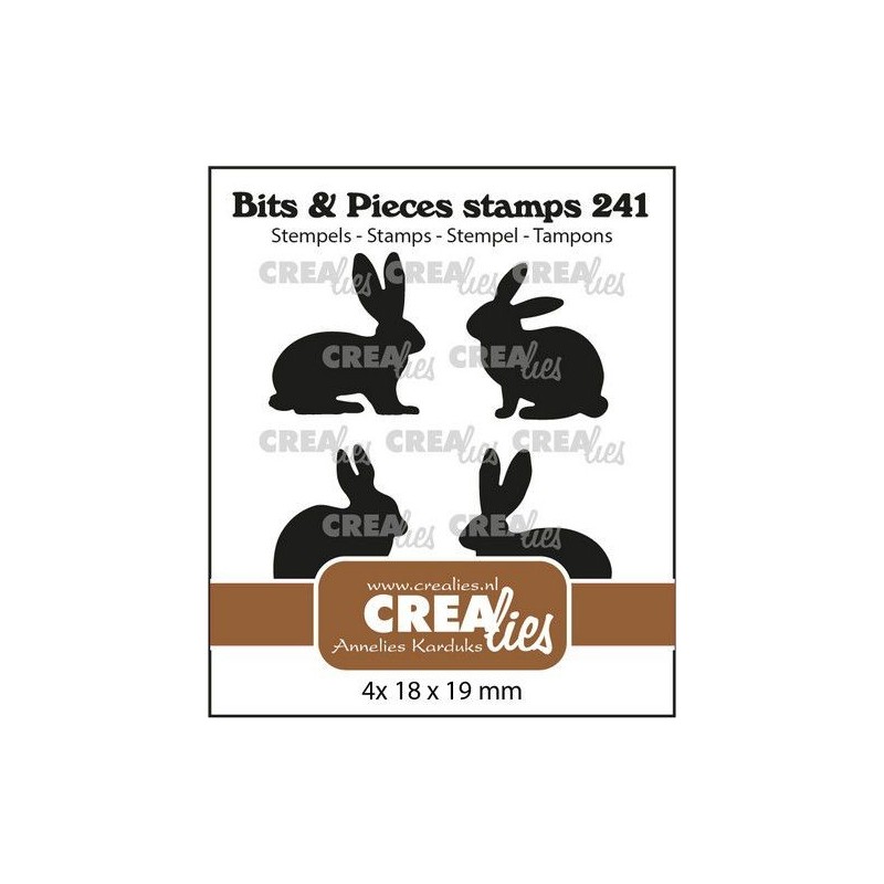 (CLBP241)Crealies Clearstamp Bits & Pieces Rabbits silhouettes