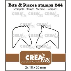 (CLBP244)Crealies Clearstamp Bits & Pieces Horse heads outline