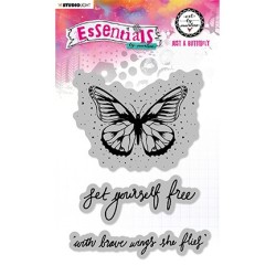 (ABM-ES-STAMP129)Studio light Rubber stamp Just a butterfly Essentials nr.129