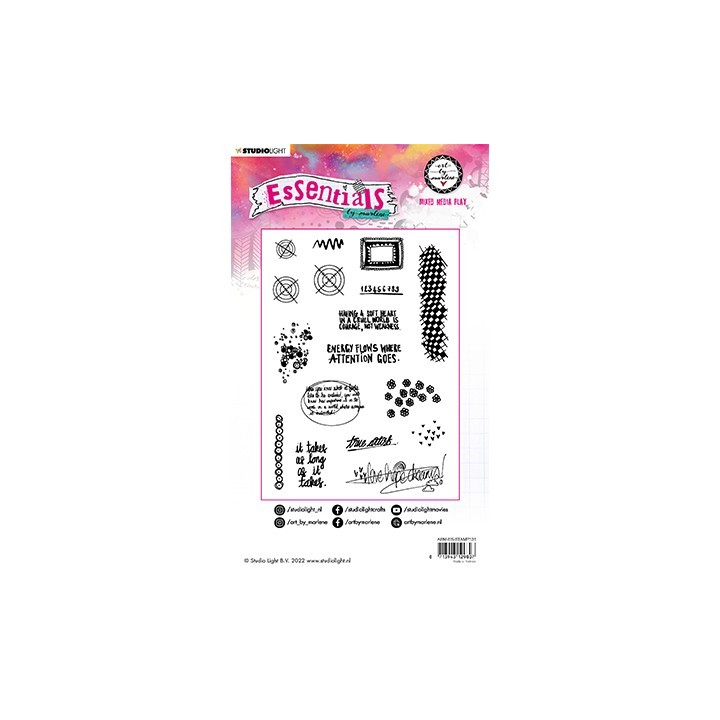 (ABM-ES-STAMP131)Studio light Rubber stamp Mixed media play Essentials nr.131