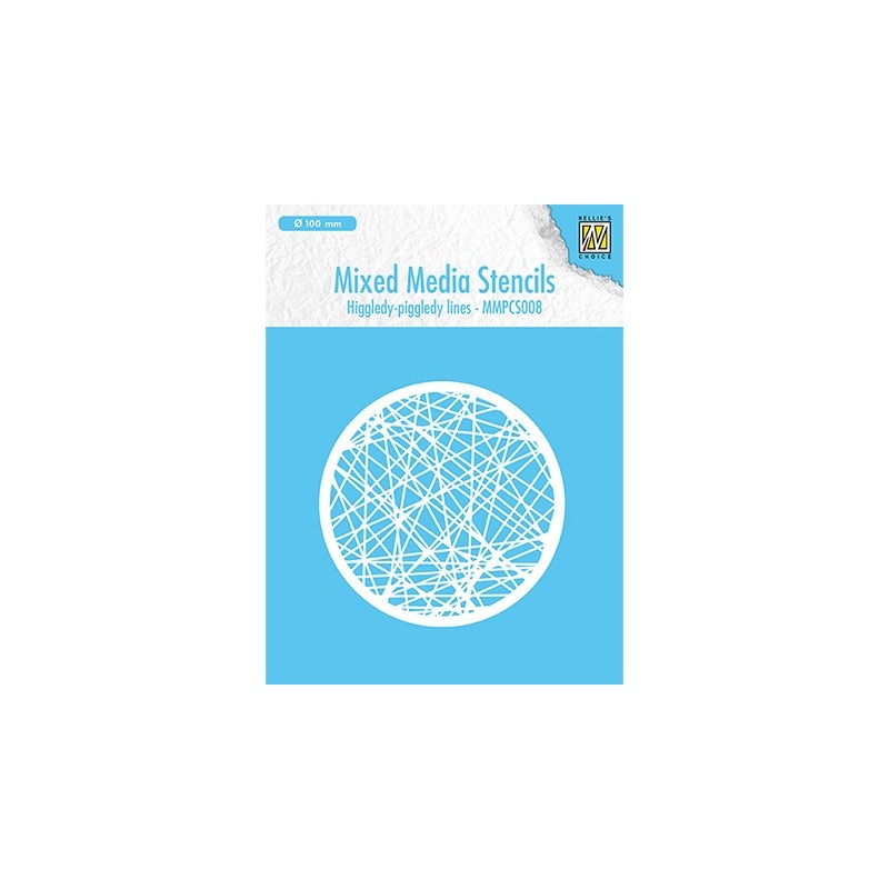(MMPCS008)Nellies Choice Plastic Mixed media Round stencils Higgledy piggledy lines