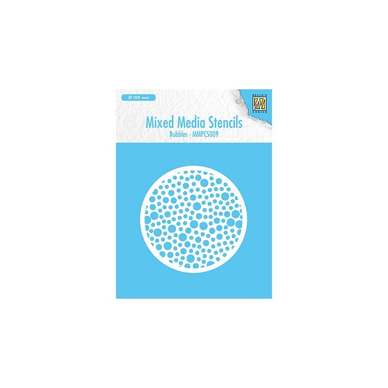 (MMPCS009)Nellies Choice Plastic Mixed media Round stencils Bubbles