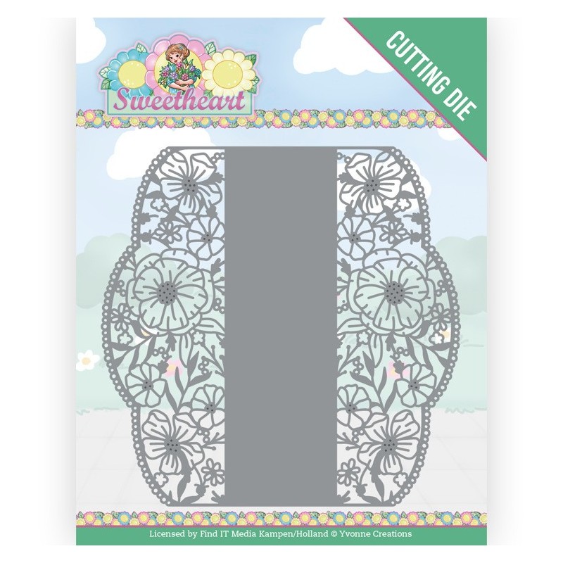 (YCD10271)Dies - Yvonne Creations - Bubbly Girls - Sweetheart - Flower Frame