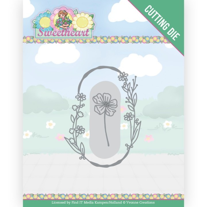 (YCD10273)Dies - Yvonne Creations - Bubbly Girls - Sweetheart - Flower Oval