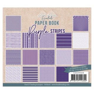 (CDEPP008)Card Deco Essentials - Paperbook - Purple Stripes