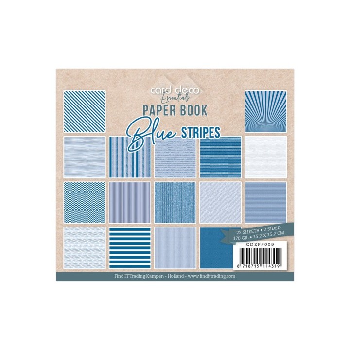 (CDEPP009)Card Deco Essentials - Paperbook - Blue Stripes