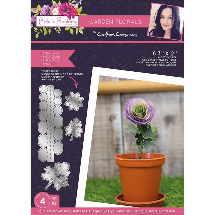 Crafter's Companion Arts 'n Flowers Garden Florals Metal Dies Ranunculus