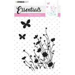 (SL-ES-STAMP231)Studio light SL Clear stamp Silhouette corner flowers Essentials nr.231
