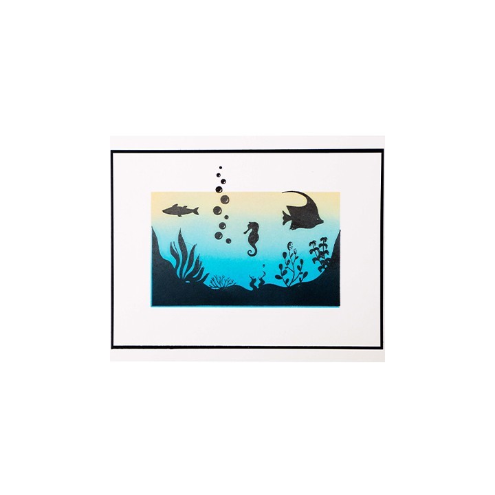 (SL-ES-STAMP233)Studio light SL Clear stamp Silhouette aquarium Essentials nr.233