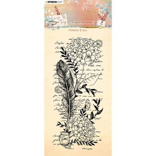 (JMA-WYS-STAMP208)Studio light SL Clear stamp Hydrangea & quill Write Your Story nr.208